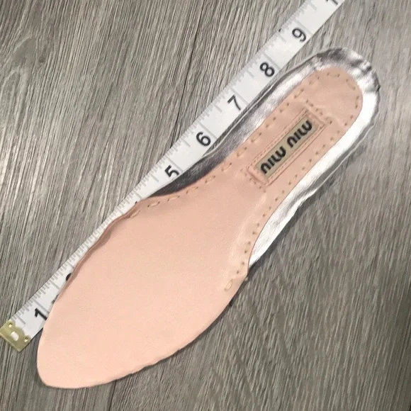 Miu Miu Silver Glitter Metallic Espadrille Sneakerssize 6